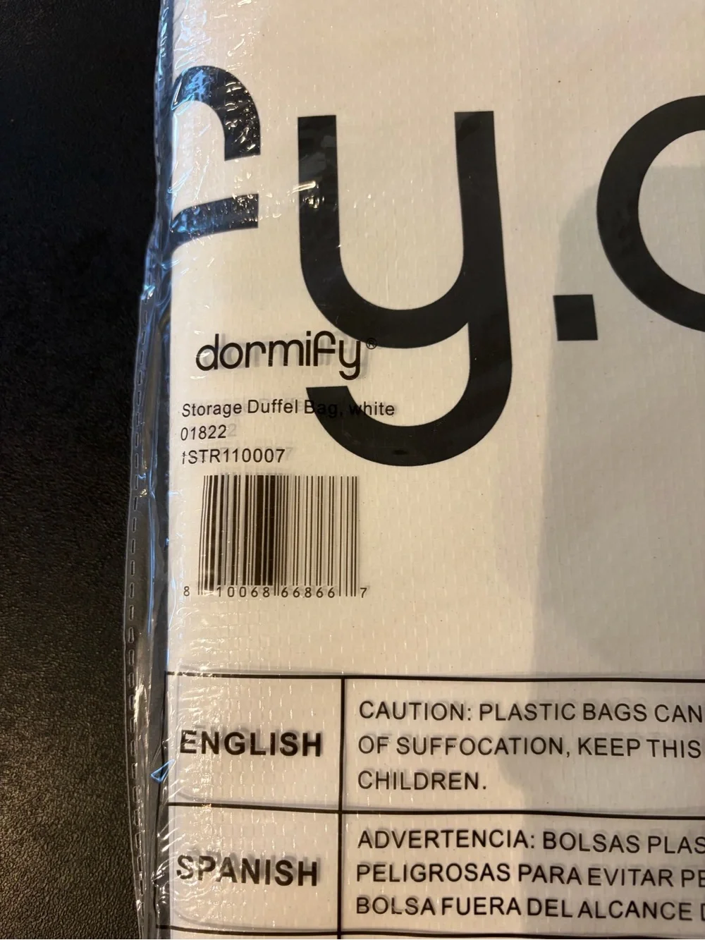 Dormify SET OF 4 White Duffel Storage Bag